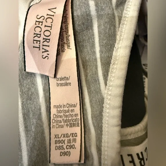 Victoria's Secret Striped Gray and White Bralette - Picture 2 of 3